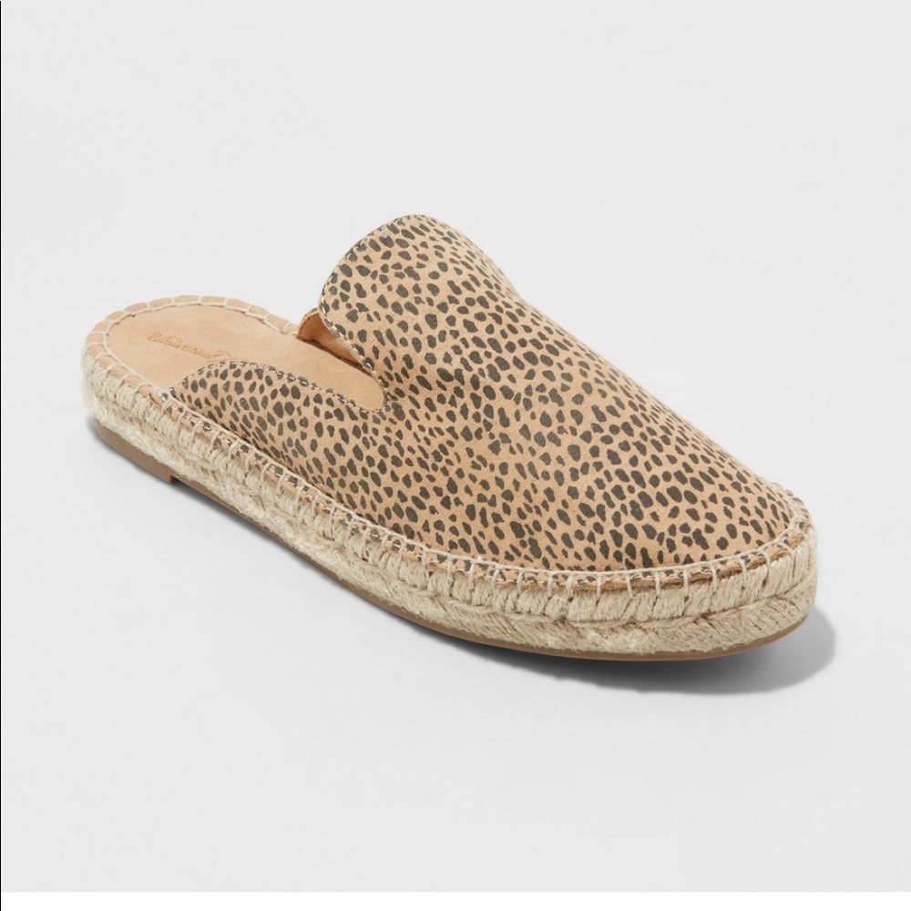 LEOPARD ESPADRILLE FLAT MULES